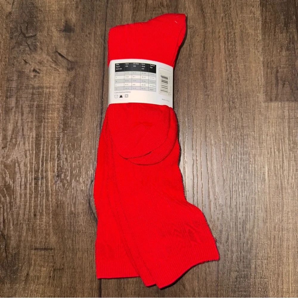 Silky Toes Girls Bamboo Knee High Socks Red Size Large